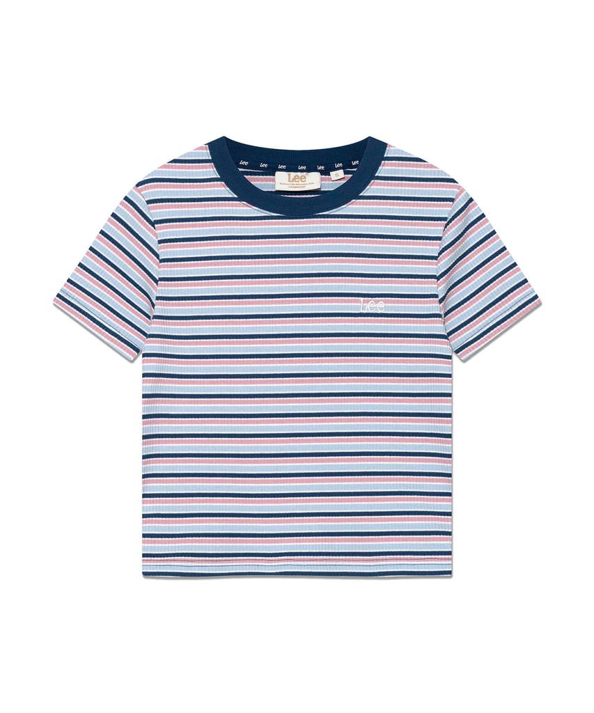 LEE Women'S Ribbed Stripe T-Shirt Blue