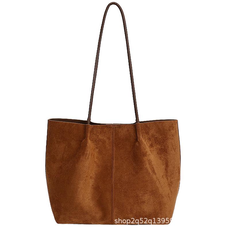 Autumn and winter new suede underarm bag commuting large-capacity tote bag women's simple and versatile shoulder bag
