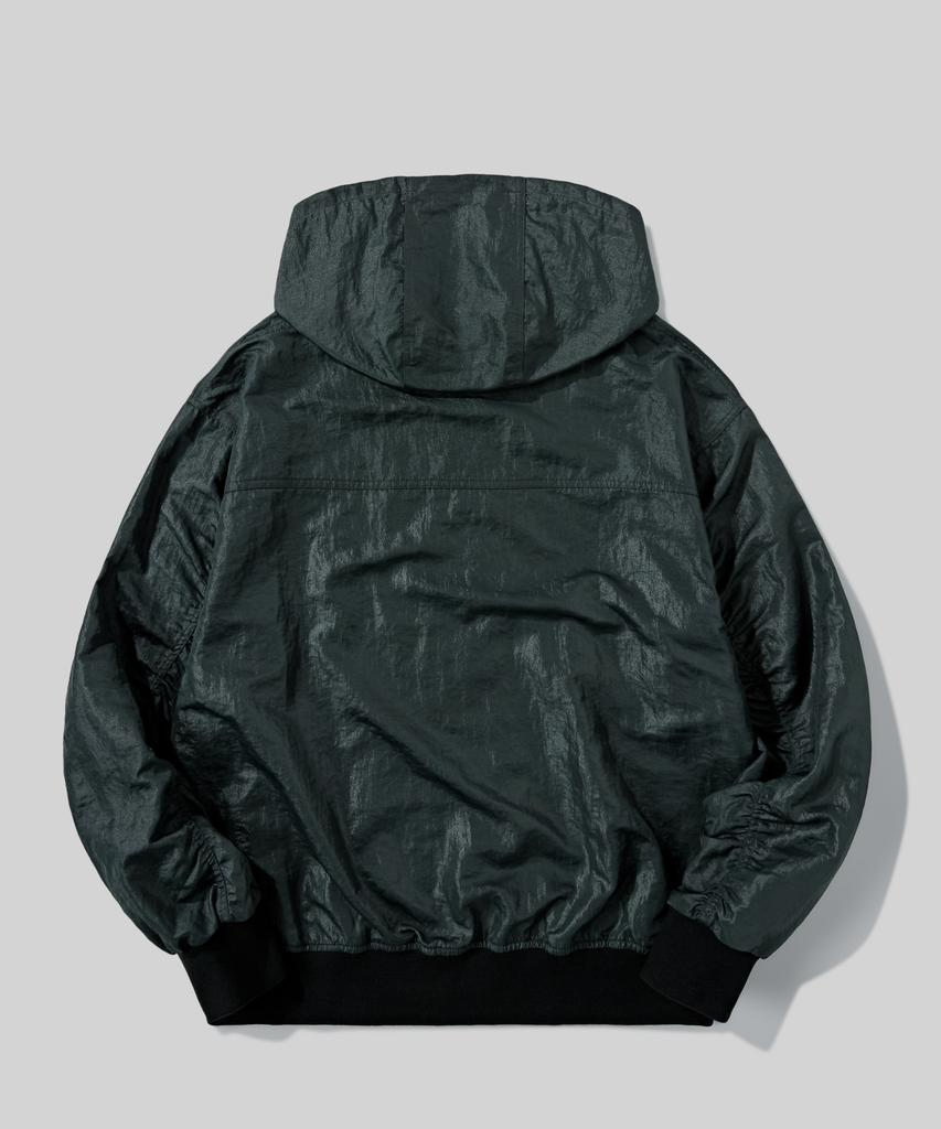 Verdnt Coated Nylon Wind Hood Jacket [Green]