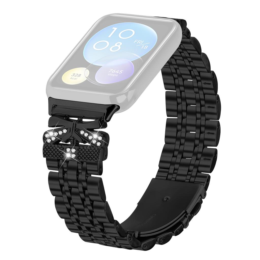 Metallarmband für Xiaomi Smart Band 9 Pro/8 Pro, Strass-Schmetterlingsdekor, Edelstahl-Armband