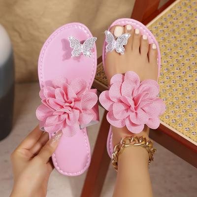 Pantoufles Femme Mode 2025 Nouvelles Pantoufles Légères Femme Extérieur Vacances Slip-on Chaussures Plates Dames Sandales d'Été à Fleurs Diapositives Femme