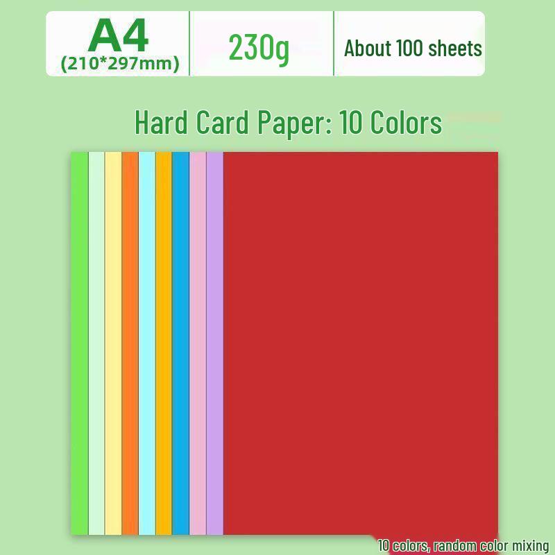 A4 Colored Craft Paper for Kids: Soft, Hard Cardboard for Kindergarten Art Projects and Student Painting