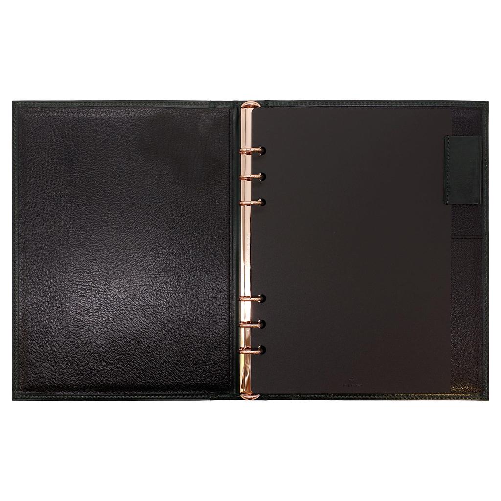 Lugard Square Bag Precious A5 15mm x Genuine Leather System Binder [Khaki Black]