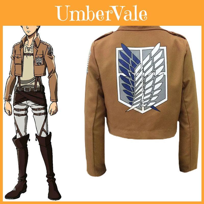 Attack on Titan Aufklärungstrupp Cosplay Mantel Jacke für Eren Jäger Fans**