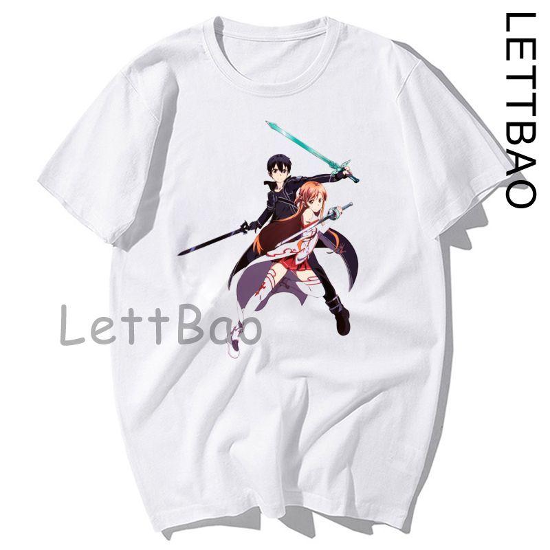 Японское аниме Sword Art Online Футболка Sao Белые Цвета Футболка Полиэстер Футболка Веселая XL
