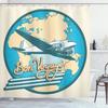 Flugzeug Duschvorhang Flughafen Flugzeug Fliegend Luftwaffe Landebahn Modernes Militär Thema Badezimmer Dekor Polyester Vorhang Mit Haken