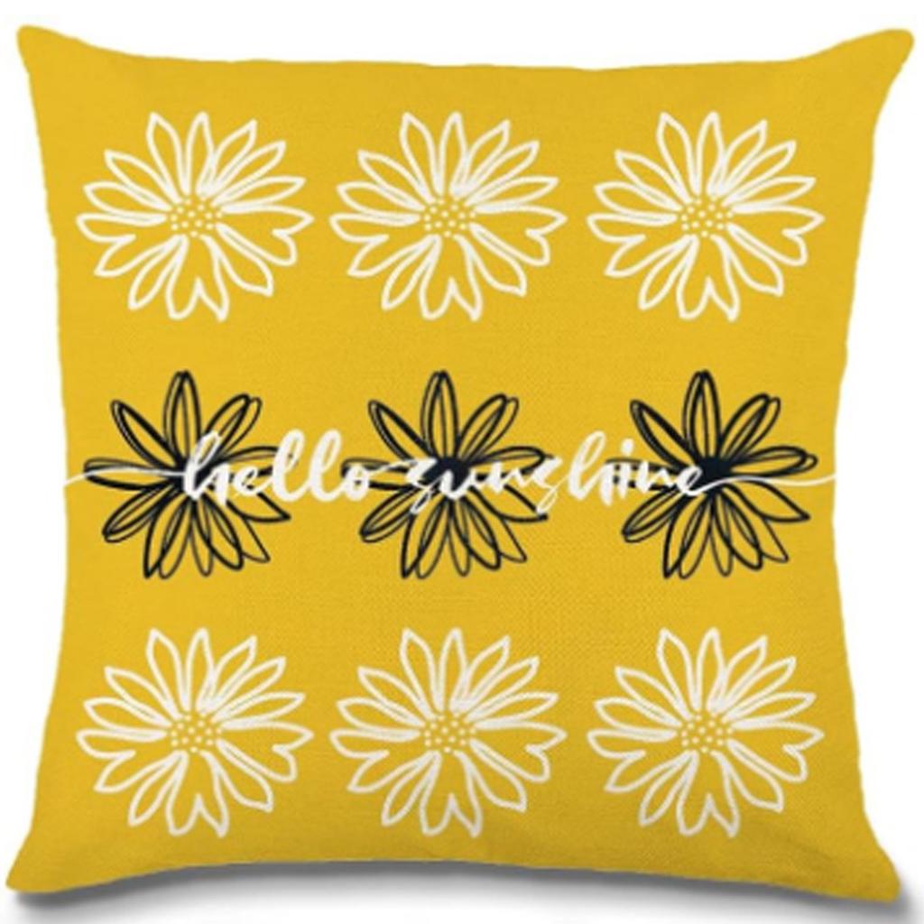 Year Daisy Flower Linen Pillow Case Home Decor Hydrangea Sofa Pillow Cushion