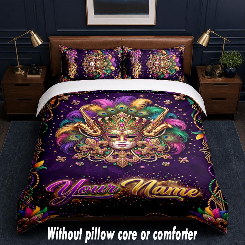Andere ähnliche Designs Thema Benutzerdefinierter Text oder Name 3-teiliges Bettwäsche-Set, 1 Bettlaken & 2 Kissenbezüge Personalisierte Heim-Bettwäsche