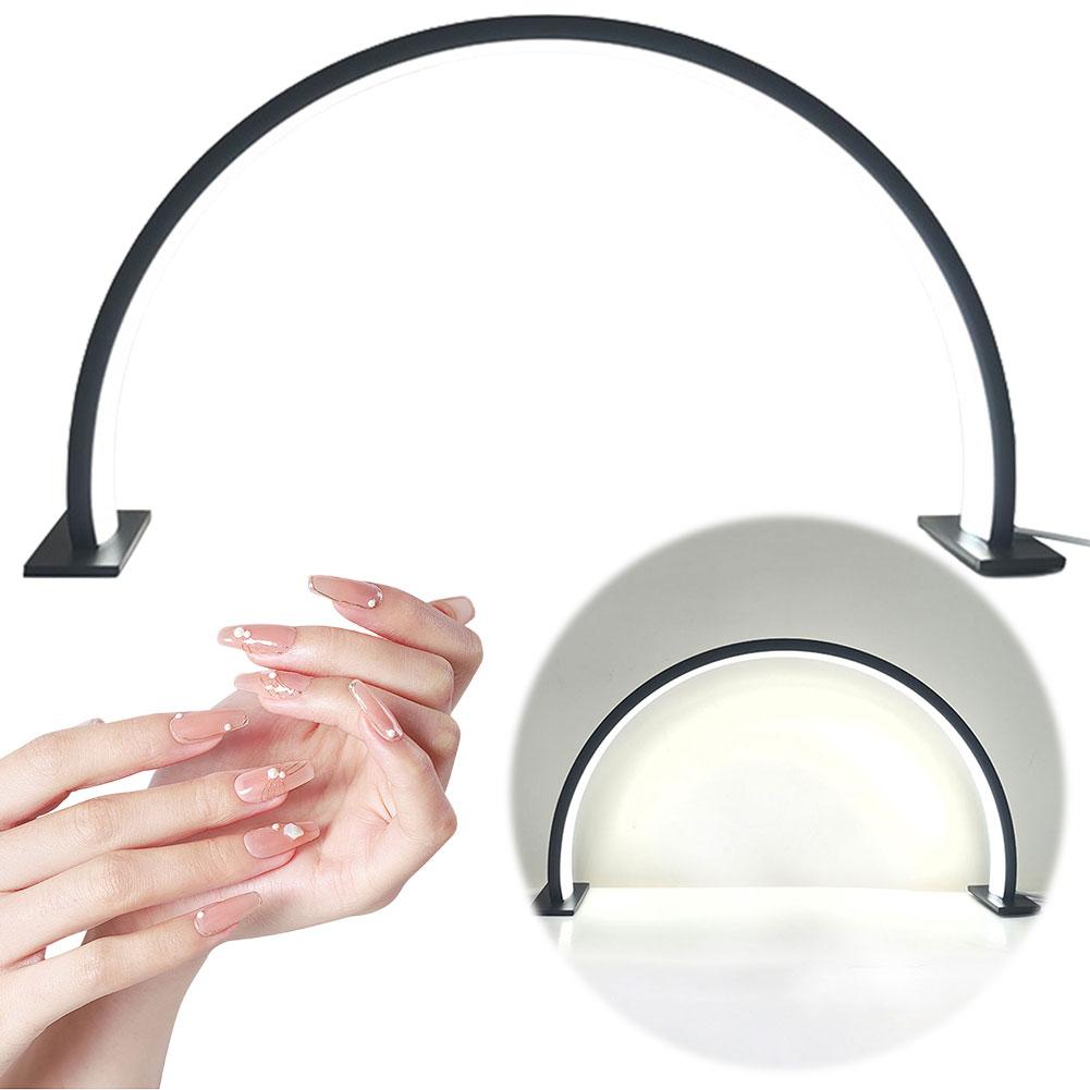 LED Half Moon Lamp Eyelash Lighting Semi-Permanent Ring Light Beauty Table Clamp Cradle Makeup Tattoo Salon Nail Desk Work Lamp