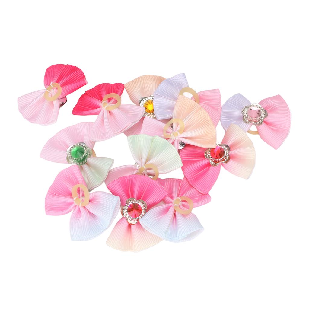 24Pcs Pet Hair Bow Cute Beautiful Stylish Dog Bowknot with Rubber Band for Pets Dogs Cats Horses Doll Girls