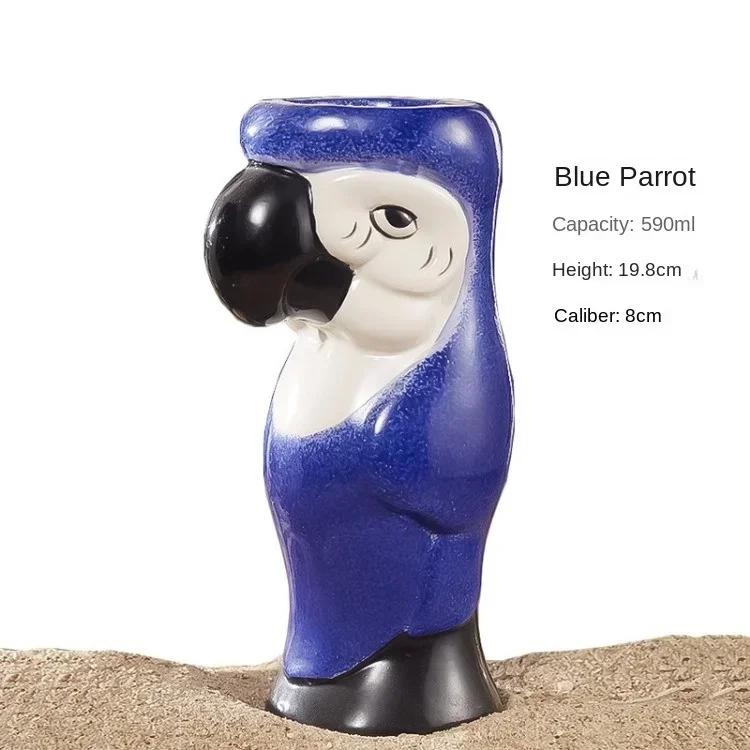 60er Typ Hawaiianische Tiki-Tasse Keramik-Cocktailgläser Bar Weinglas Dekorationen Ornamente Gläser für Getränke Personalisiertes Geschenk