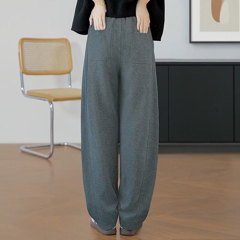 Women's Elastic Waist Wide Leg Drawstring Pants
