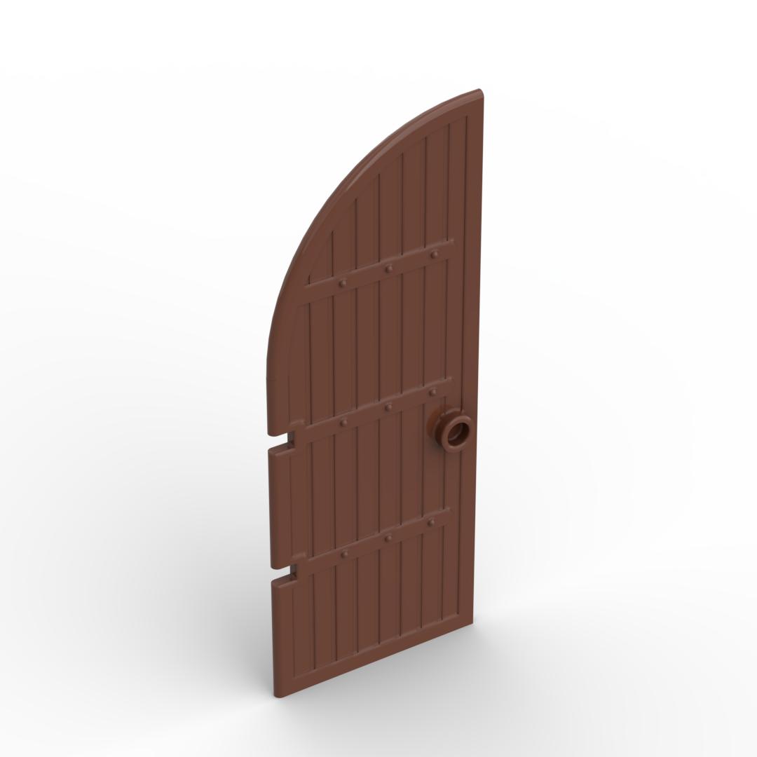 

Small particle building block MOC 6105 1x4x8 curved top door ancient castle door with 3581 assembled toy parts коричневый