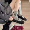 Fashion Art Painting Bow Literary Style With Mary Jane Shoes And Socks Women'S Medium Cotton Socks