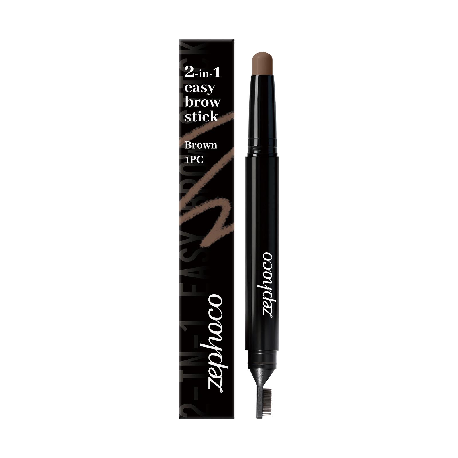 Zephoco 2-in-1 Brown Eyebrow Pencil: Smooth, 3D Color for Natural Daily Shaping.