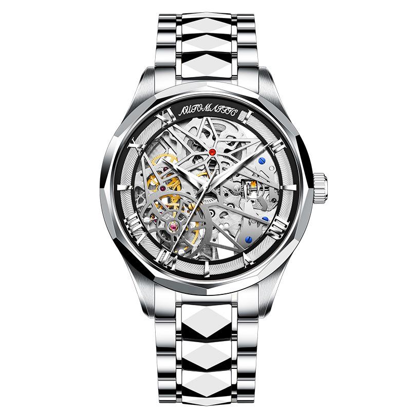 

Мужские автоматические водонепроницаемые часы-скелетоны из вольфрамовой стали 2022 года