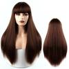 XINRAN Women Fashion Long Straight Wig with Bangs Synthetic Heat Resistant Fiber Wig for Women