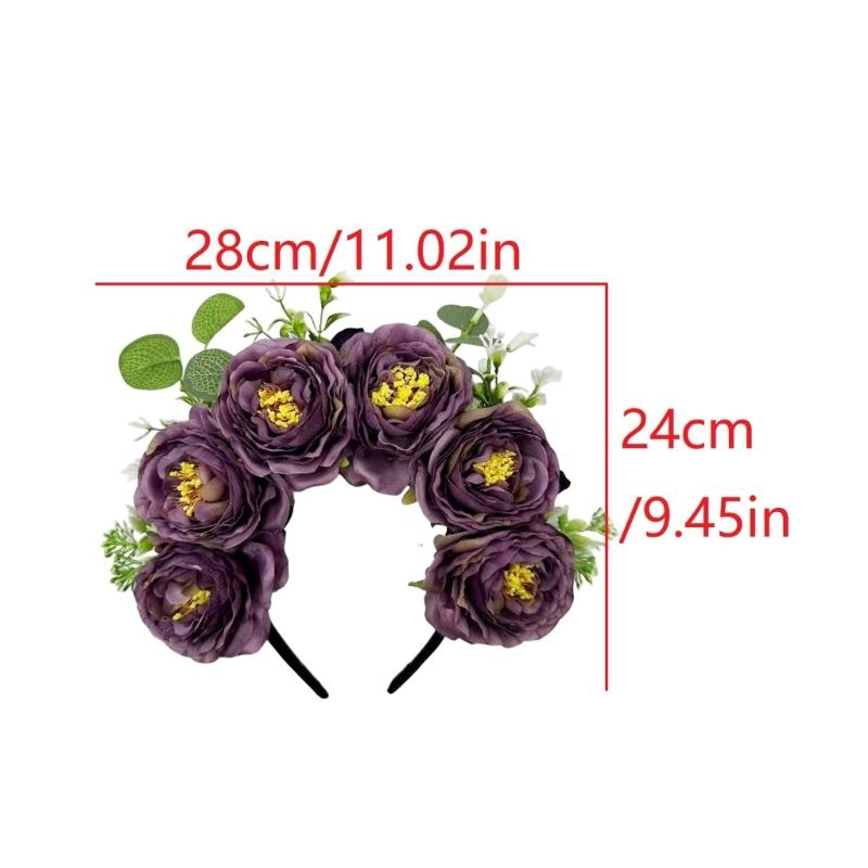 Festival Flower Hairband Props for Elegant Occasion Weddings and Parties Comfortable Lightweight Design Headdress