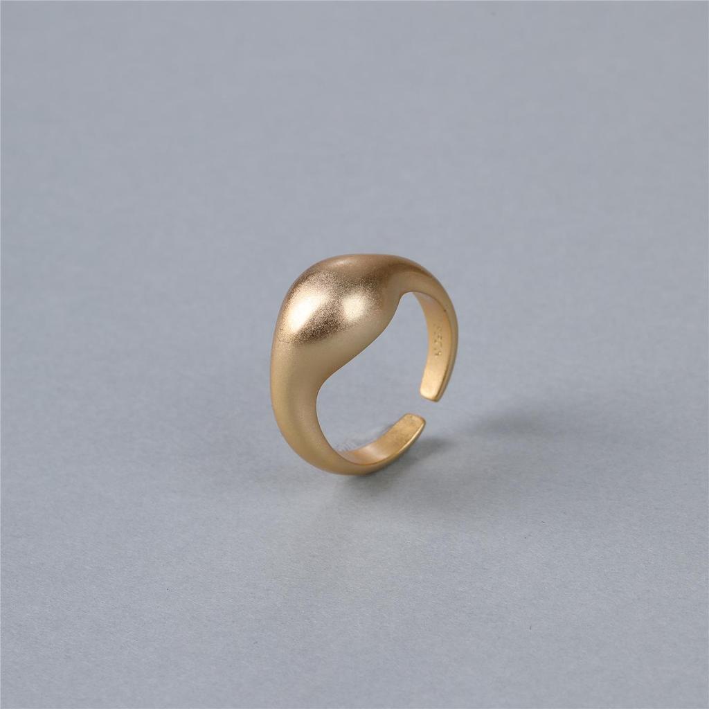 Elegant Ins-Style Matte Irregular Adjustable Ring for Women - Fashionable, Versatile, and Trendy Index Finger Jewelry.