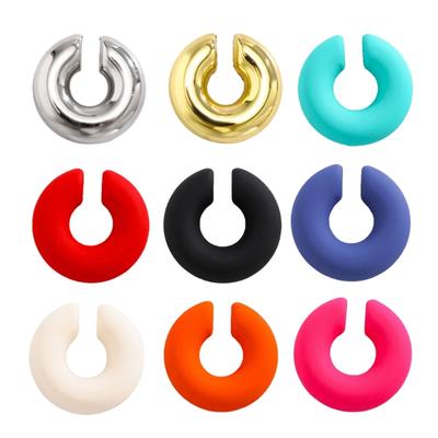 Modischer Leichter Ohrklemme Runder Kreis Clip-Ohrringe Nicht-Piercing Knorpel Hoop Ohrring Statement Schmuck Unisex