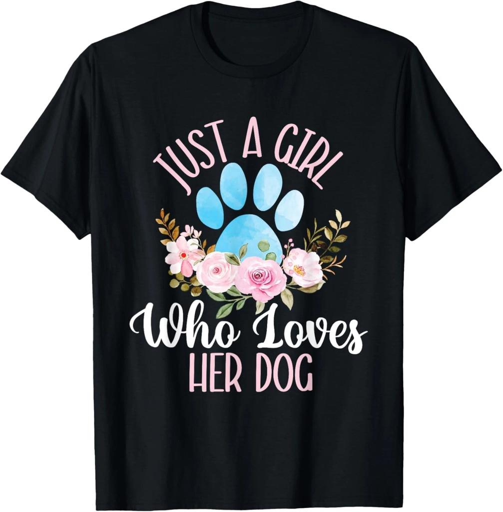 Just A Girl Who Loves Her Dog - Dog Owner Dog Lover Dog Mom Unisex T-Shirt