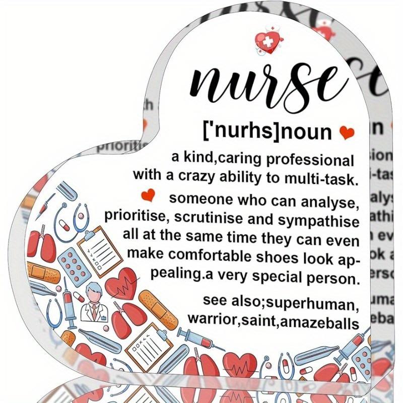 

Nurse Heart Acrylic Sign - Inspirational Thank You Gift for Medical Professionals чистый
