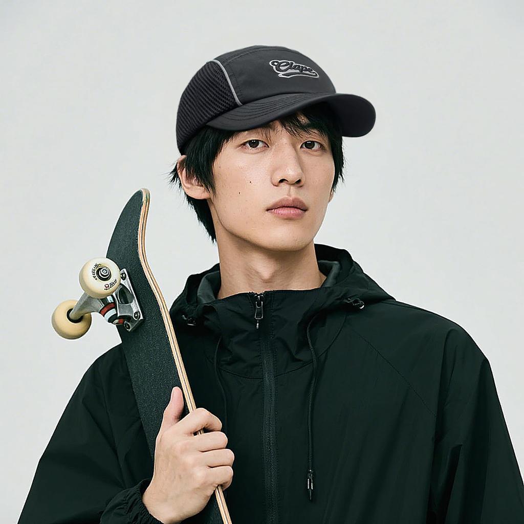 Clape Reflective Mesh Adjustable Short Summer Running Outdoor Sports Cap Men's Cap, Lightweight, Breathable, Water-Repellent, Quick-Drying, Brim, Cap,