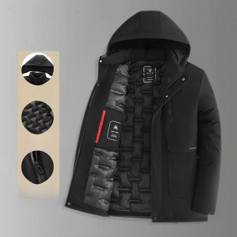 Cotton Coat Men's Thickened Winter Coat Mid-length Casual Cotton Coat for Young and Middle-aged Men's Top Cotton Jacket