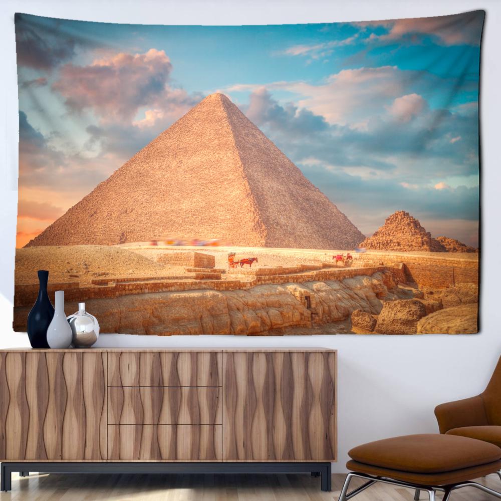 Heilige Pyramide Wandteppich Ägypten Reise Stern Kunst Wandteppich Wandbehang Wohnzimmer Wandteppich Familien Schlafsaal Heimdekoration