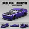 1/32 Scale Dodge Challenger SRT Hellcat Toy Car for Children Super Sport Model Diecast Vehicle Miniature Sound & Light Collection Gift