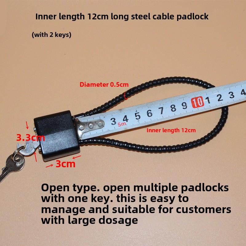 Extended Wire Rope Padlock for Cabinets – Anti-Theft Long Beam Lock