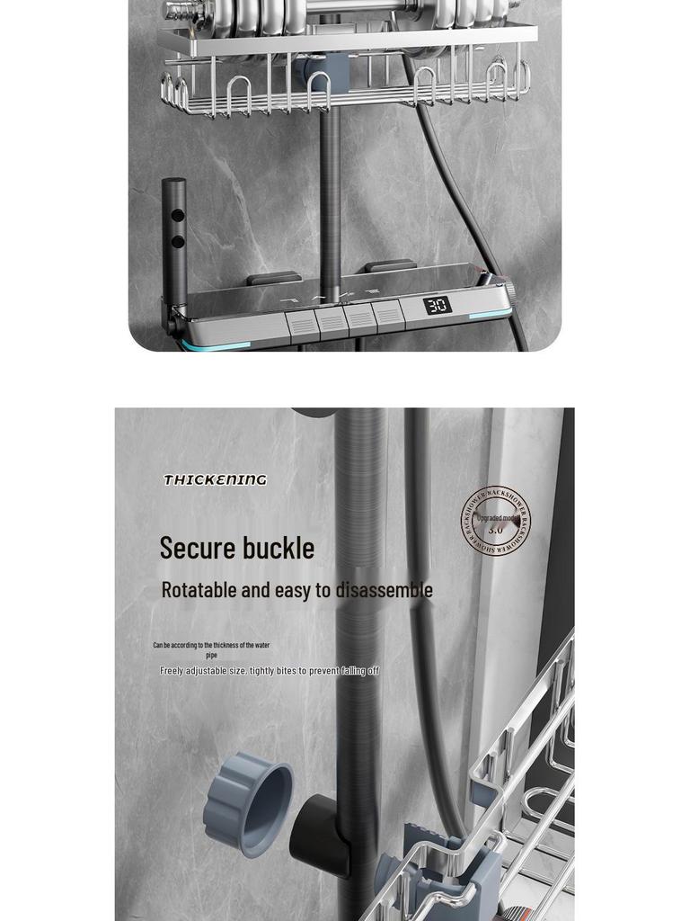 Stainless Steel Bathroom Toilet Storage Rack Shower Room Shelf