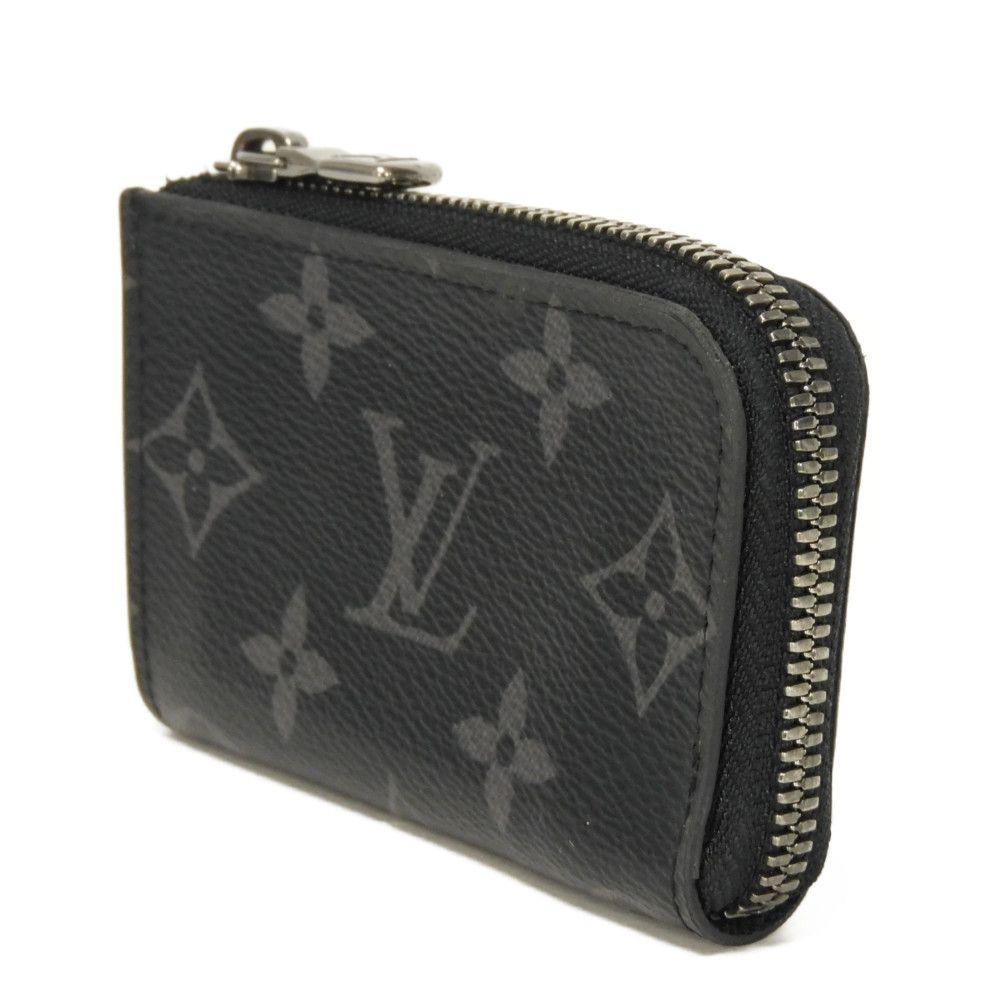 Gebrauchtes LV Logo L-Reißverschluss-Portemonnaie mit RFID IC-Chip (Monogram Eclipse) - Modell 12564 Geldbörse Jour M63536 7943 Schwarz Herren