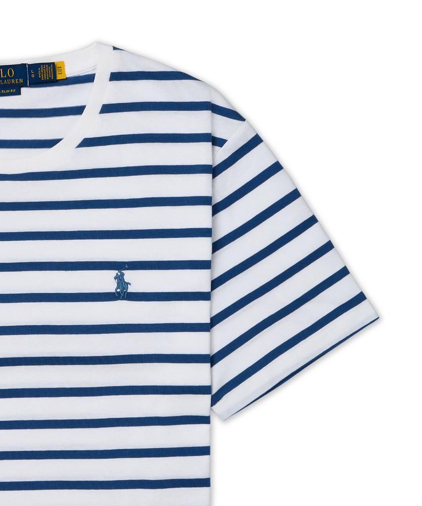 POLO RALPH LAUREN Custom Slim Fit Striped Jersey T-Shirt - Blue