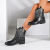 Wedge Low Heel Crystal Tassel Design Ankle Boots Women Pumps Pointed Toe Leather PU Chunky Heel Chelsea Boots Punk Boots