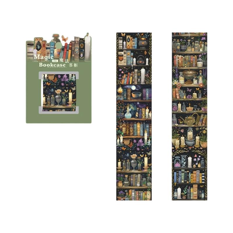 6Rolls Bookshelf Decorative PET Tape 40mmX2m Scrapbooking Sticker For Journal Planner Notebook Photo Album Decoration