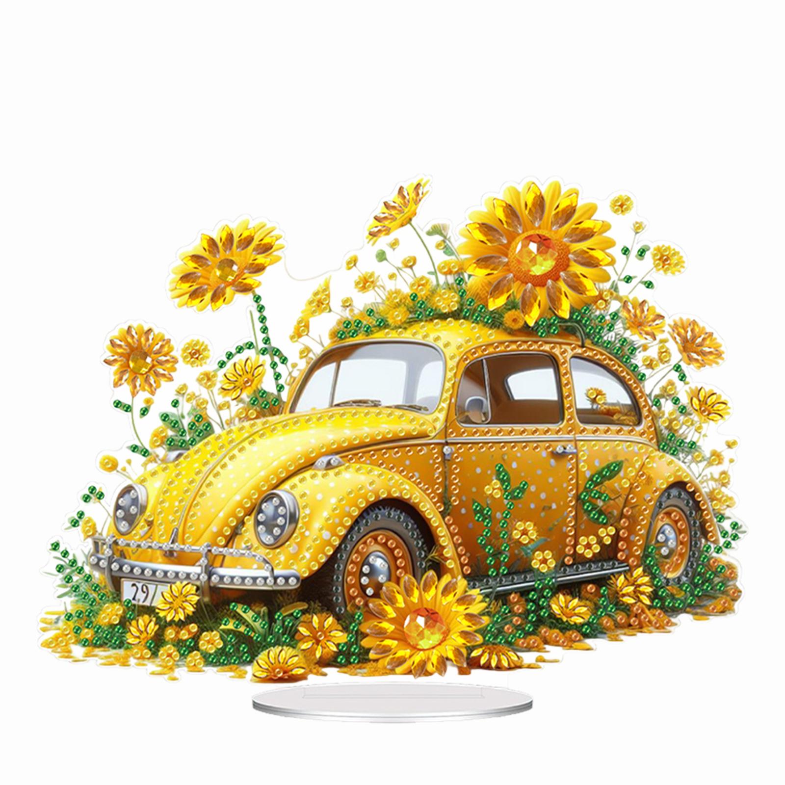 

Acrylic Special Shape Angel Sunflower Rhinestones Desktop Ornaments 5D DIY Diamond Art Tabletop Decorations for Adults Beginner