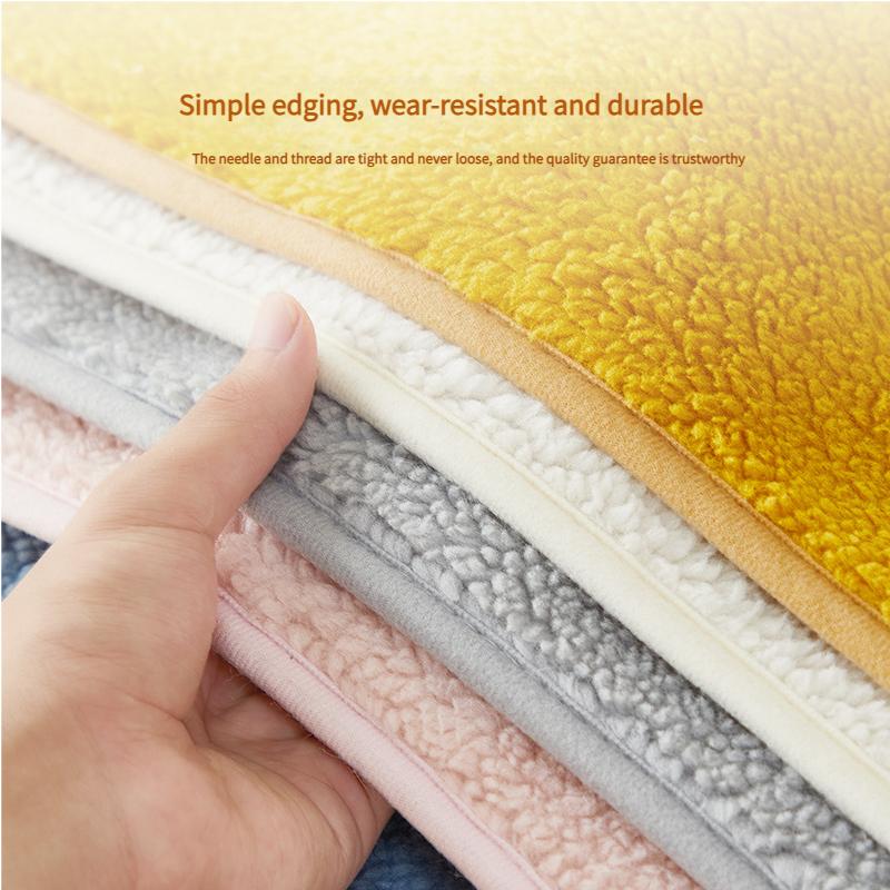 Premium Winter Lamb Fur Seat Cushion Thick Warm Non-Slip Chair Pad for Home Office Dining Universal Use