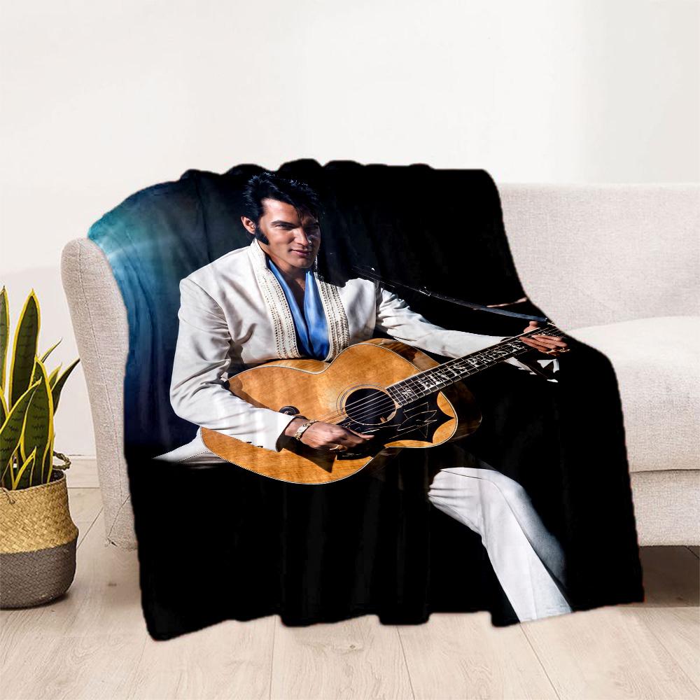 Elvis Presley Guitar Performance Blanket Soft & Cozy Suitable for Office Seaside Couch All-Season Use Stylish Decor Birthday Christmas Gift Blanket