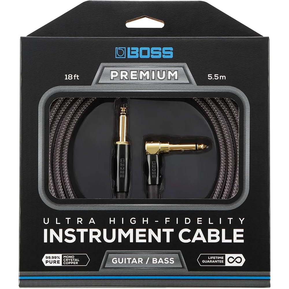 BOSS BIC-P18A Guitar Cable, 5.5m, Straight-to-L-shaped Plug