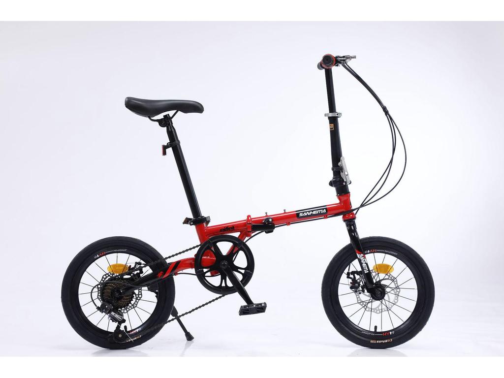 Sanhe Ma 16" Folding Bike with Variable Speed & Double Disc Brakes for Kids & Adults