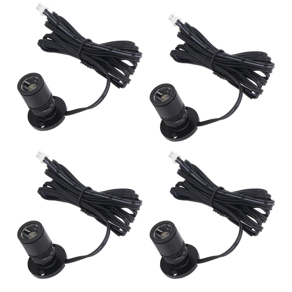 4 LED Display Spotlights, 5V Dimmable USB Mini Spotlights for Jewelry Showcases and Entryways (Warm Light 3000K)
