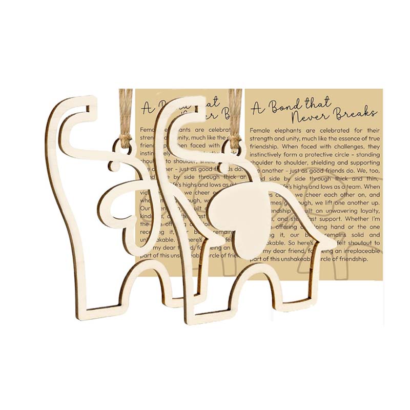 

Friendship Elephant Ornaments, Wooden Ornaments with Stories, Friendship Gifts Of Best Friends And Sisters, Elephant Ornaments 2 Sets 2pcs