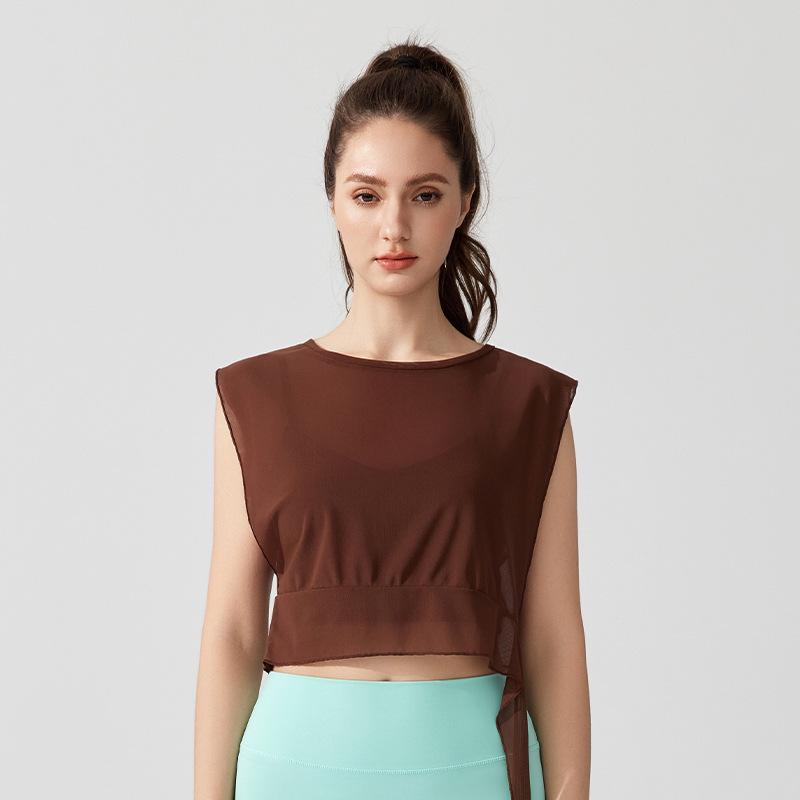 

Women s Mesh Yoga and Pilates Sleeveless Cropped Vest XL