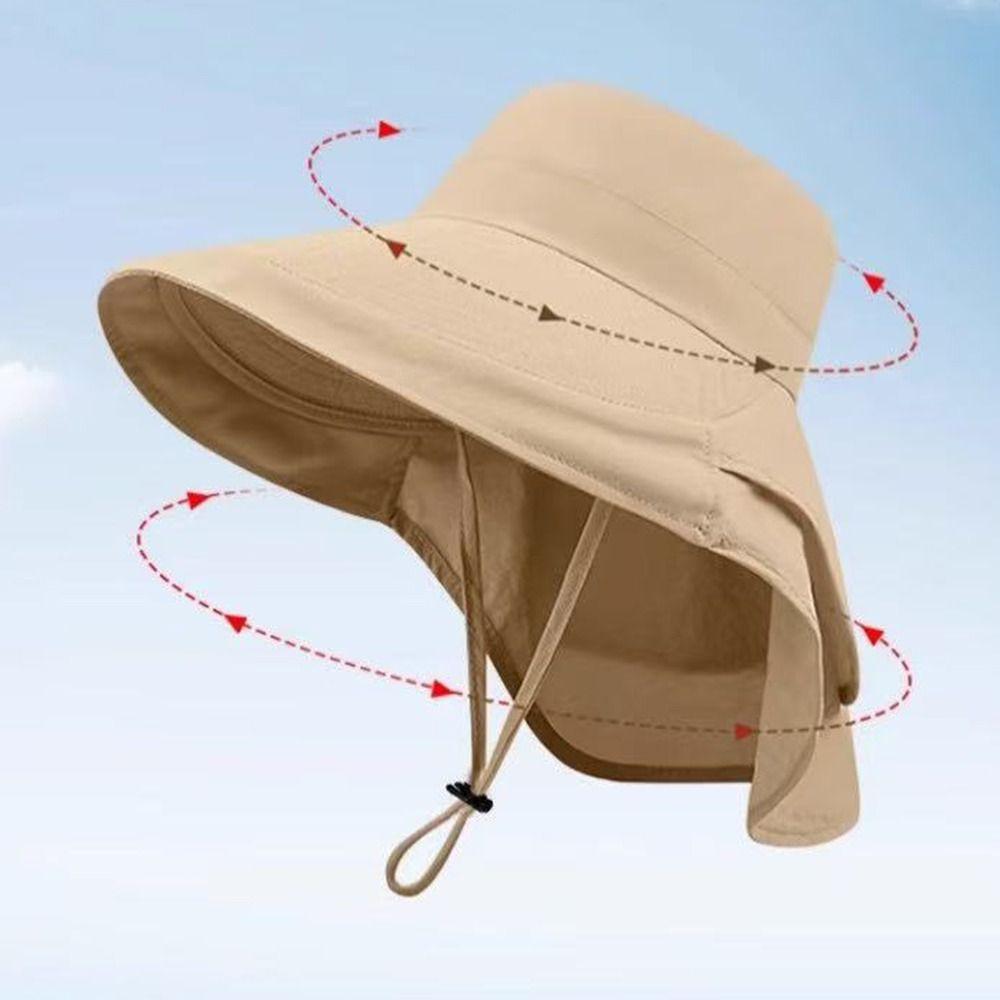 Adjustable Summer Sun Cap Neck Protection Fisherman Hat New Women's Sun Hat