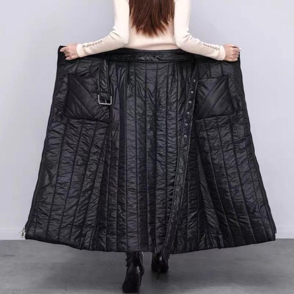 Thickened Down Cotton Skirt for Women Winter New Style Windproof Warm One-piece Winter Skirt Hip Skirt A-line Skirt