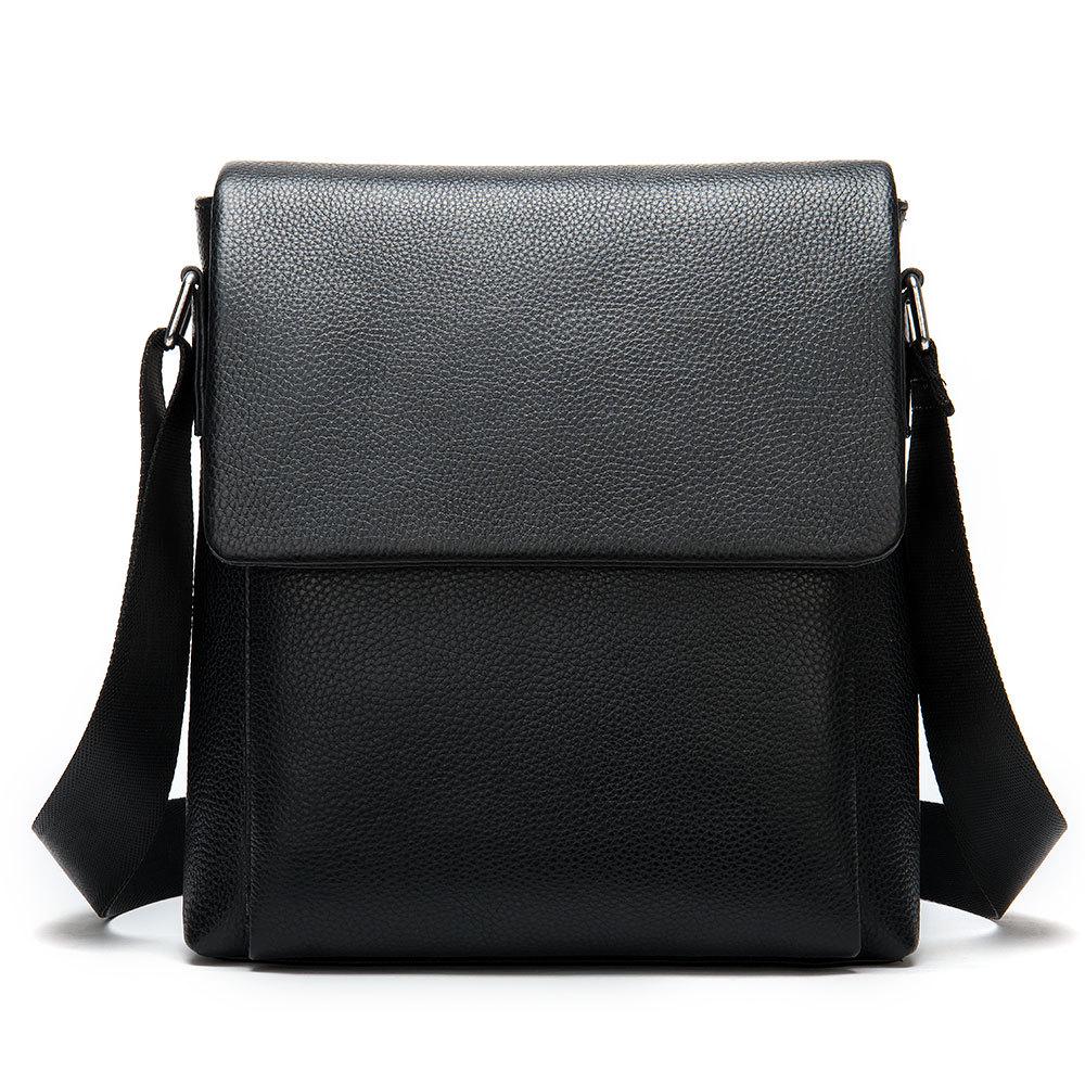 Men s Crossbody Leather Bag - Genuine Leather Business Casual Shoulder Bag