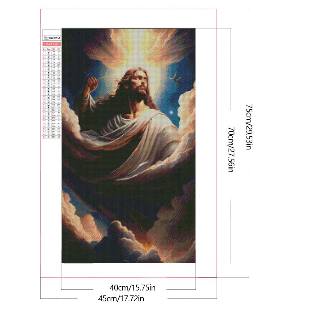 5D DIY Vollrundbohrer Teilweise AB Diamantmalerei Jesus Set Kunst Dekor 45x75cm