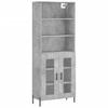 Highboard Concrete Grey 69.5x34x180 cm Engineered Wood