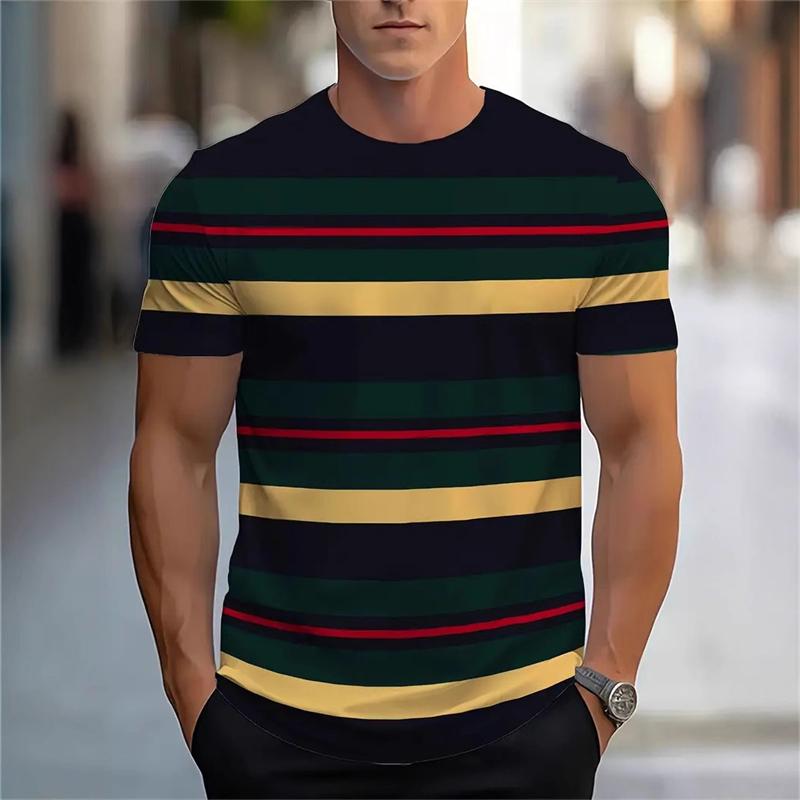 Men Summer Fashion Short Sleeve 3D Printed T-shirts Loose Breathable Business Tees Tops